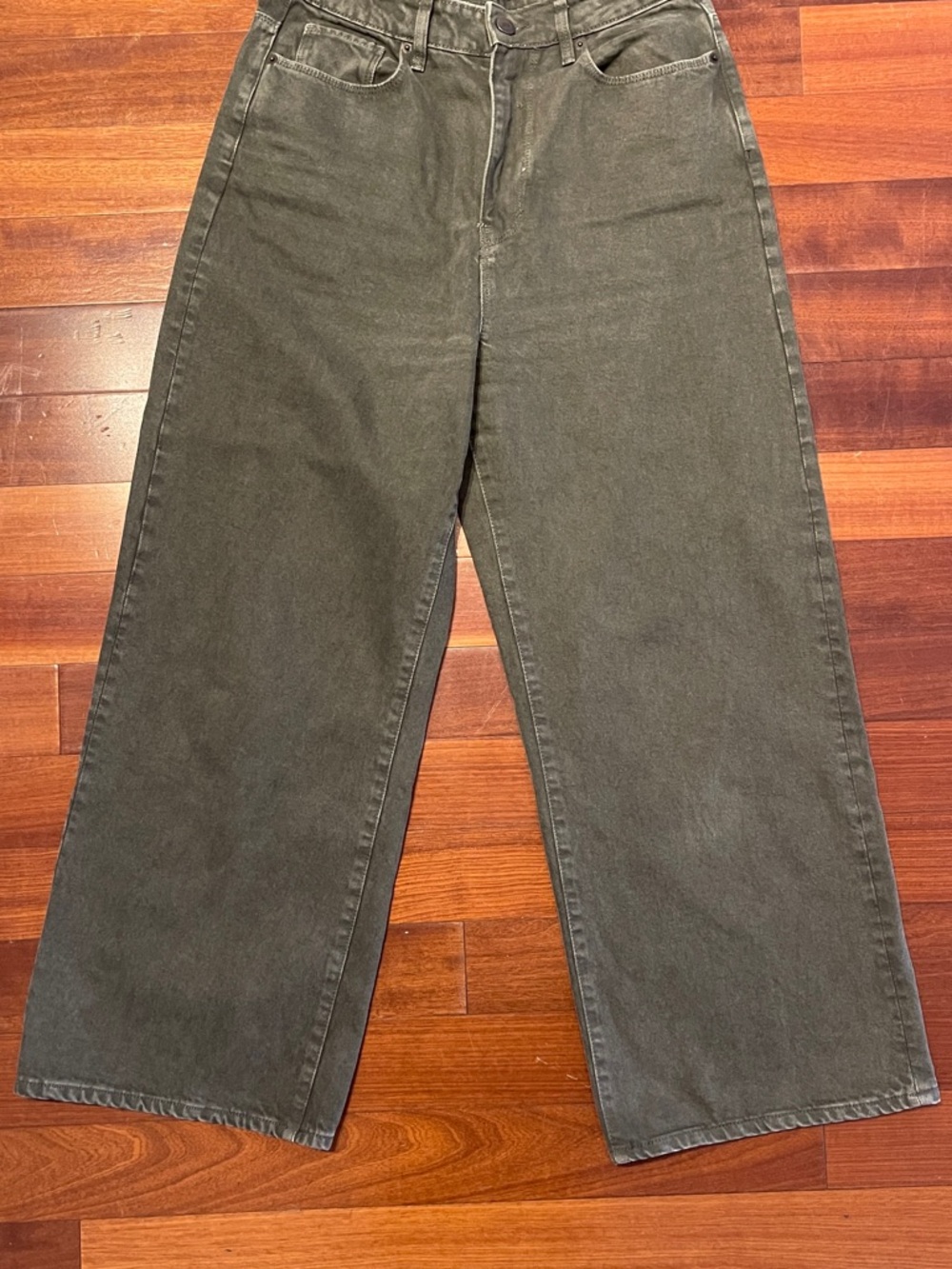 Zara Olive Green High-Waist Trousers